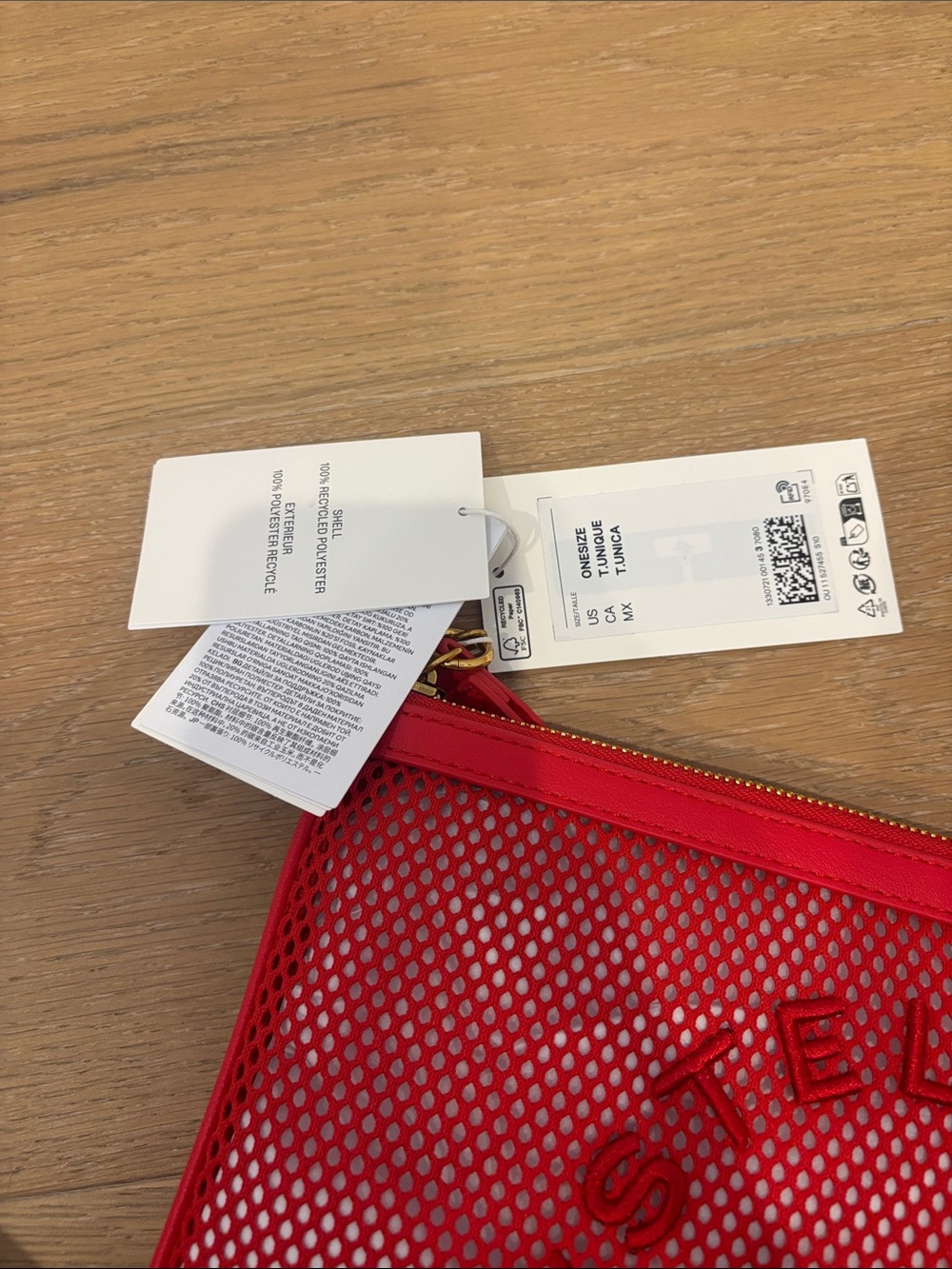 Stella McCartney H&M Red Mesh Wristlet Clutch with Logo - Picture 4 of 4